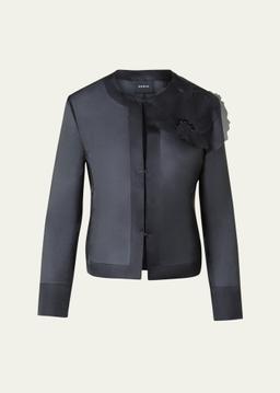 Akio 3D Anemone Silk Organza Jacket