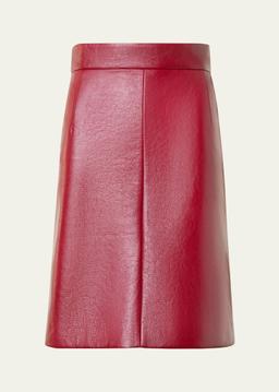 Lacquered Leather Short Skirt
