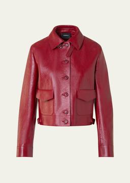 Peer Lacquered Leather Short Jacket