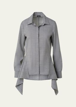 Prince of Wales Check Cool Wool Blouse