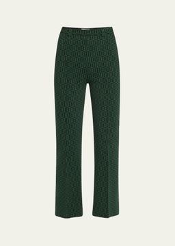 Charlie Geo-Jacquard Flared Pants