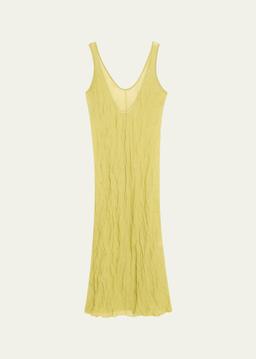 Metallic Knit Sleeveless Backless Maxi Dress