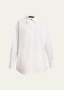 Addy Compact Cotton Poplin Button-Down Shirt