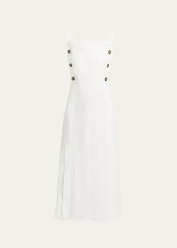 Candice Long Buttoned Linen Dress