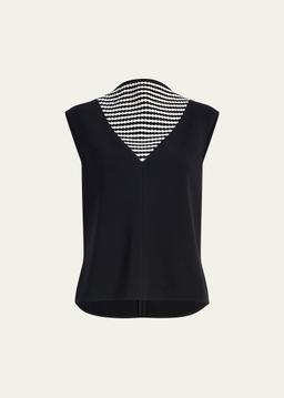 Prescott Stripe Panel Matte Crepe Top