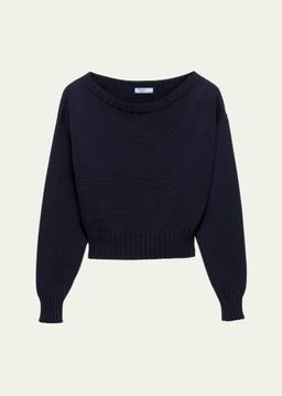 Boat Neck Knit Balloon Sweater