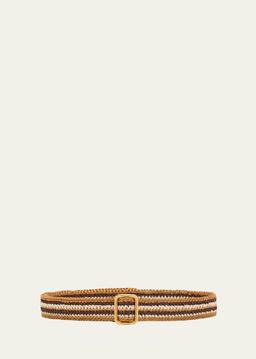 Ara Striped Straw Belt