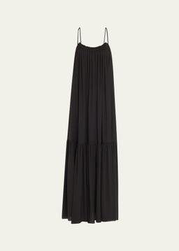 Gathered Backless Maxi Dress