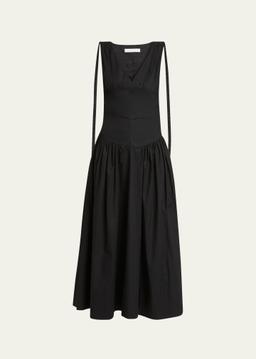 Clayton Poplin Drop-Waist Dress