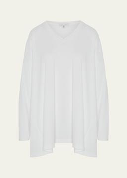 Side-Paneled V-Neck T-Shirt (Long Length)