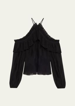 Haisley Pleated Chiffon Blouse