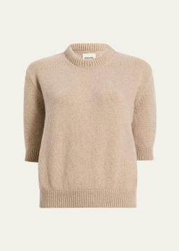 Davin Short-Sleeve Cashmere Sweater