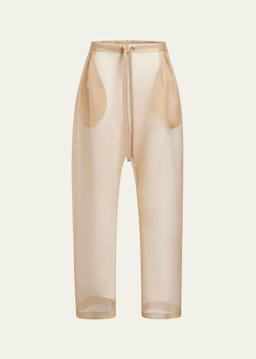 Trenton Drawstring Sheer Pants