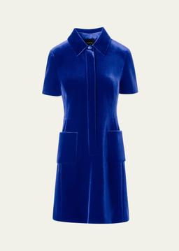 Velvet Patch Pocket Dress