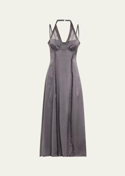 Shredded Silk Midi Dress