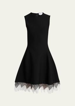 Lace-Hem Volume Sleeveless Dress