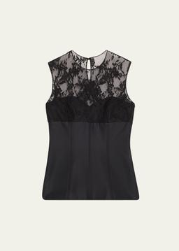 Lace-Detail Peplum Corset Top