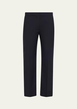 Mid-Rise Straight-Leg Crop Trousers