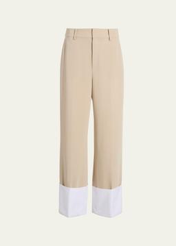 Maesa Wide-Leg Cuffed Pants