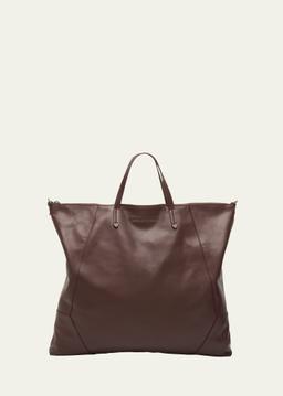 Duo Large Calfskin Shopper Shoulder Bag