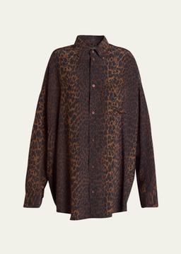 Printed Cocoon Silk Shirt