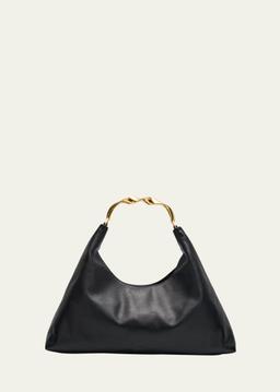 Twist Leather Hobo Bag