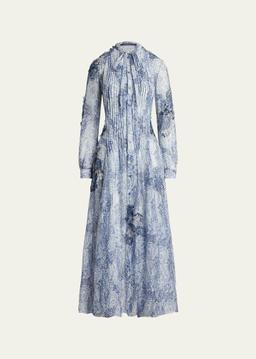 Hannes Floral Print Gauze Maxi Dress