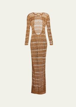 Paloma Long Crochet Backless Dress
