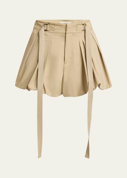 Mini Balloon Cotton Gabardine Shorts