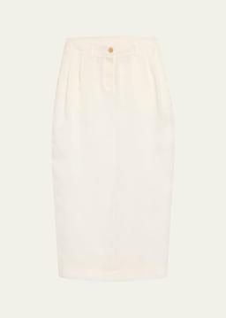 Lucian Long Pleated Silk Skirt