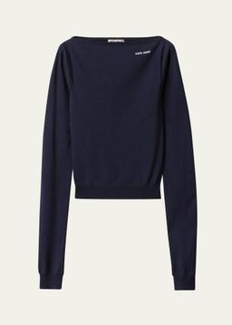Long-Sleeve Boat-Neck Sweater