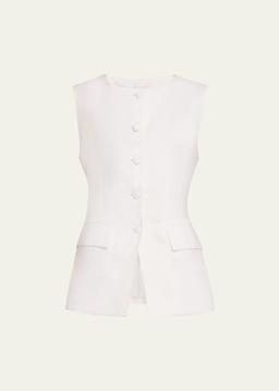 Button-Front Linen Vest