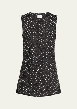 Polka Dot Button-Front Mini Dress