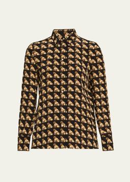 Charles Pug Crepe De Chine Blouse