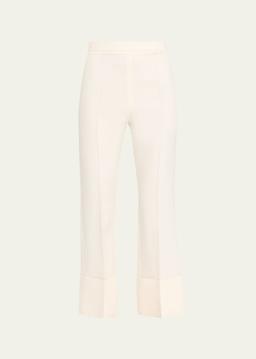 Crepe Kickflare Crop Trousers