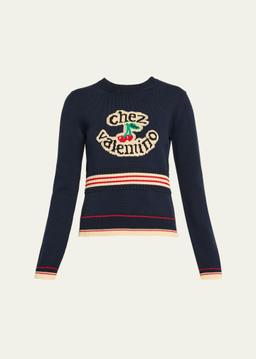 Chez Valentino Cherry Long-Sleeve Sweater