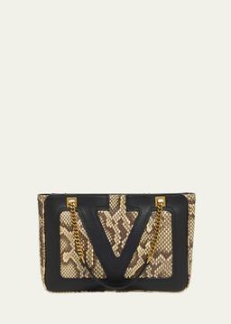Viva Superstar Small Python & Leather Tote Bag