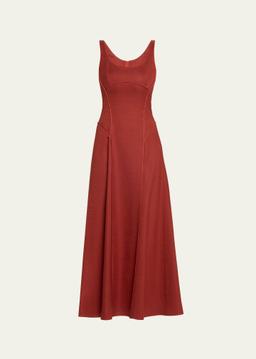 Shay Sleeveless Stretch Canvas Maxi Dress