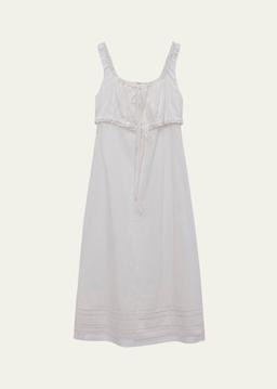 Shirred Sleeveless Midi Dress