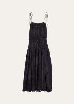 Petra Sleeveless Lace-Trim Midi Dress