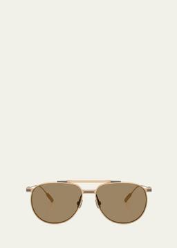 0BC2011ST2 Titanium Aviator Sunglasses