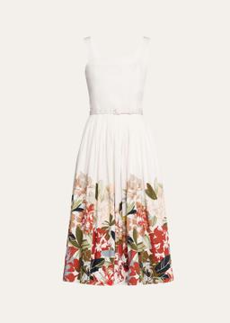 Hoban Printed Poplin Belted Dress