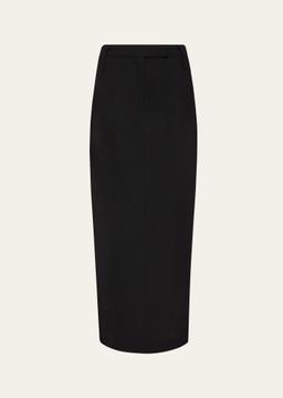 Double-Loop Straight Maxi Skirt