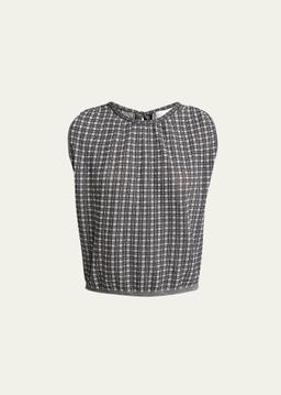 Bradley Sleeveless Knit Plaid Top