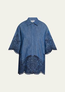 Coco Embroidered Denim Shirt