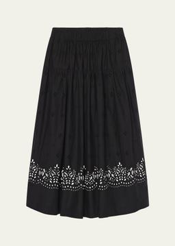 Jay Eyelet Midi Skirt