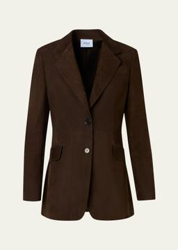 Nappa Suede Single-Breasted Blazer Jacket
