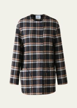 Plaid Double-Face Wool Coat