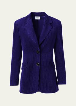 Washed Viscose Corduroy Boyfriend Blazer