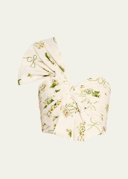 Botanical Utopia Asymmetric Bow Top